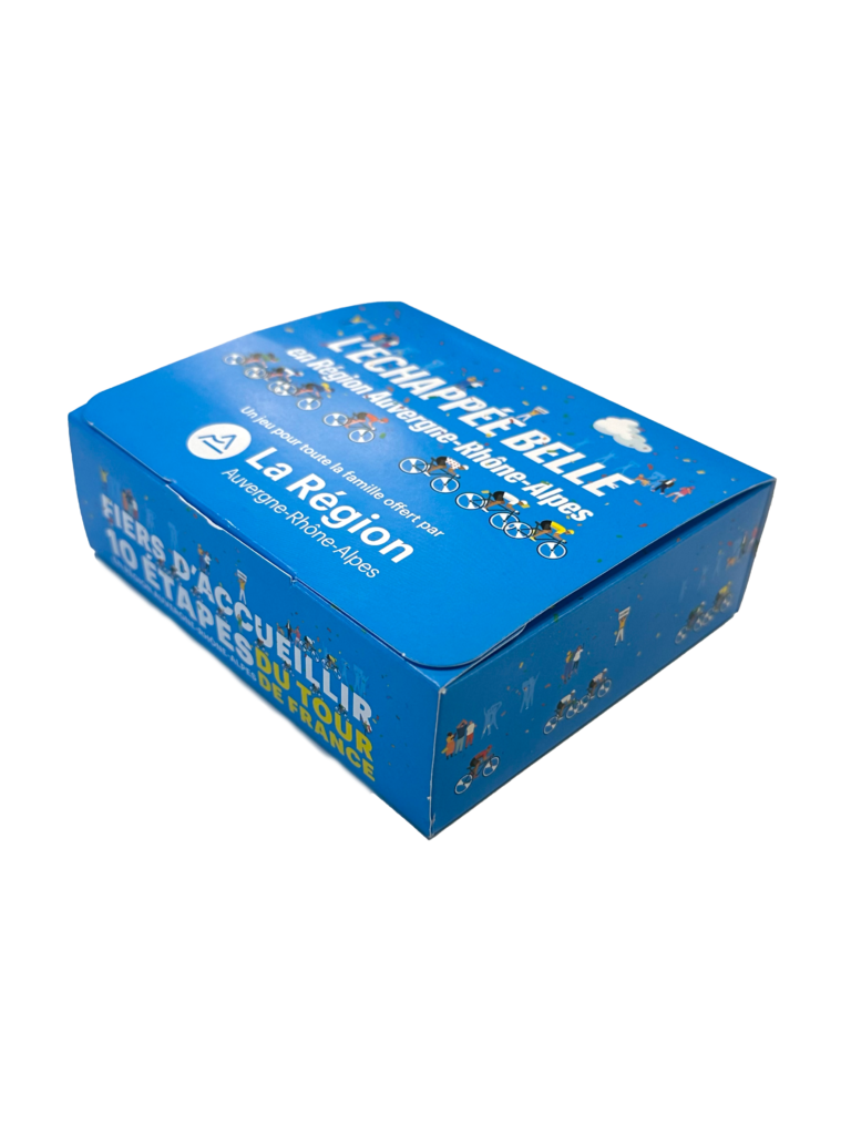 Boîte du jeu de plateau personnalisé L'Échappée Belle sur le Tour de France