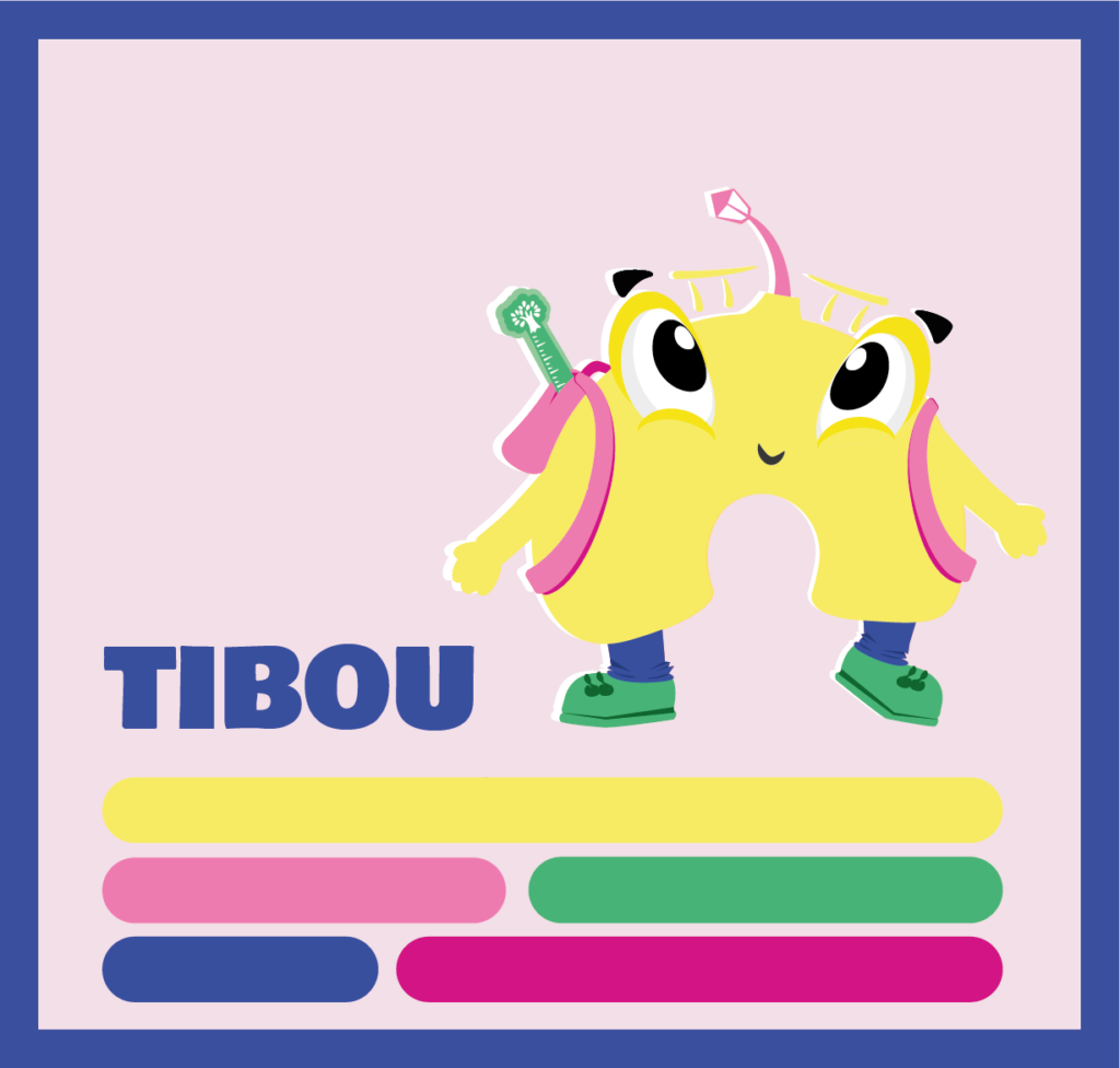 Croquis de Tibou, mascotte du livret jeu de piste pour les 6-10 ans