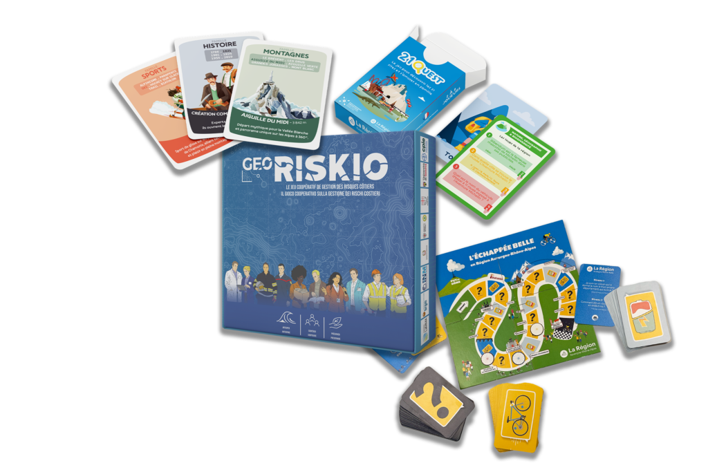 Jeu de société sur mesure avec plateau et cartes illustrés