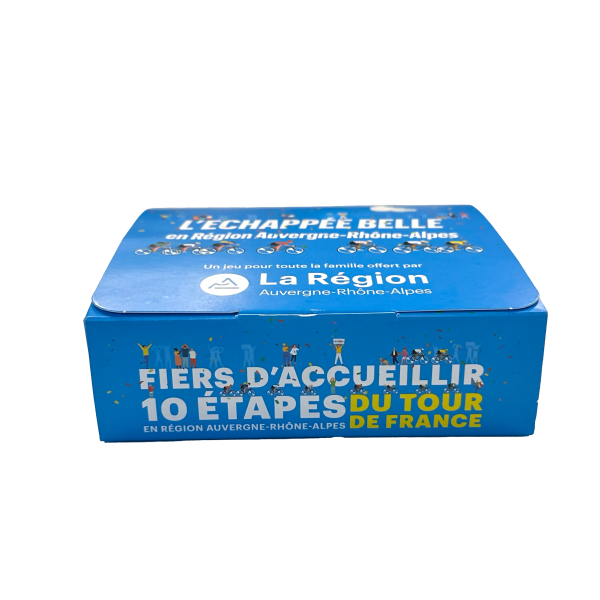 Boîte du jeu de plateau L'Échappée Belle vue de côté