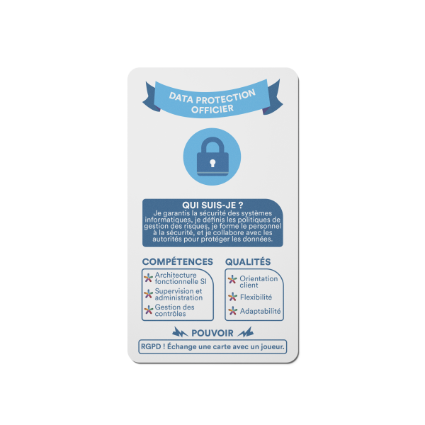 Carte métier bleue du jeu Carrière Quest