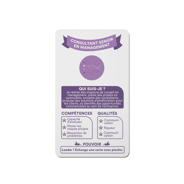 Carte métier violette du jeu Carrière Quest