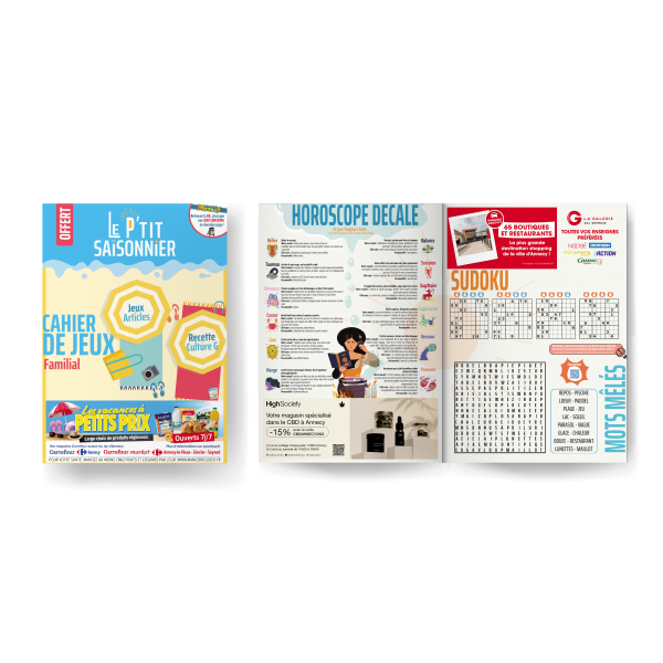 Couverture du cahier de jeux Le P'tit Saisonnier pour les vacanciers