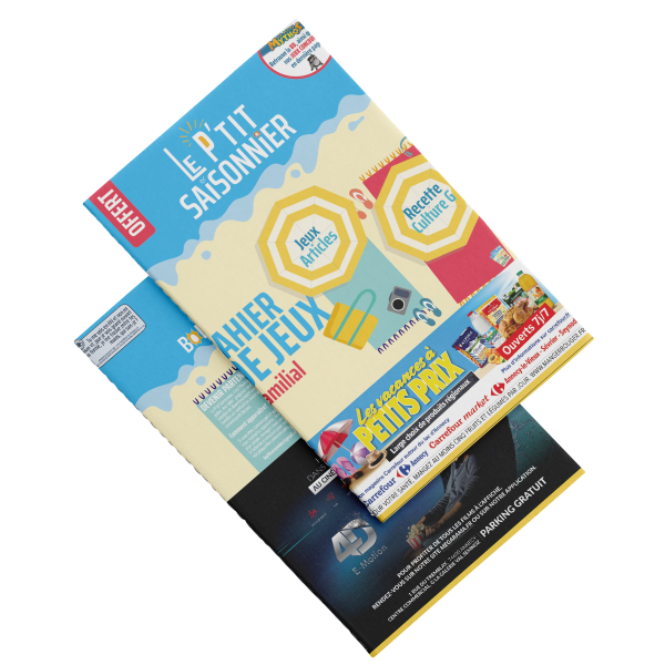 Couverture et dos du cahier de jeux Le P'tit Saisonnier