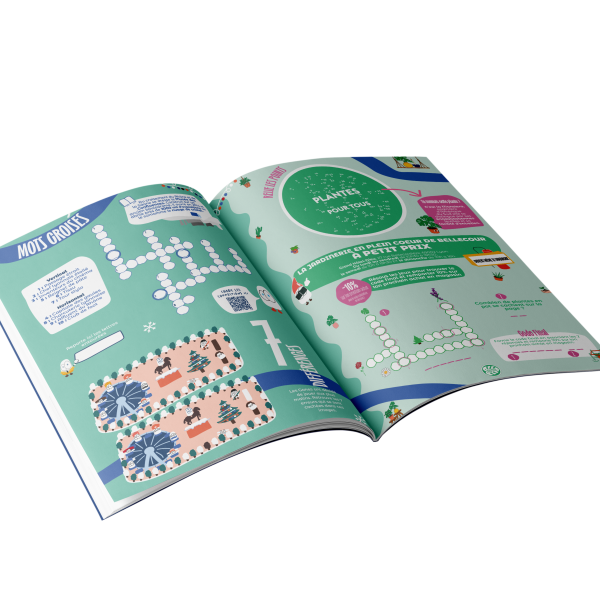 Double page de jeux du cahier Les Gones