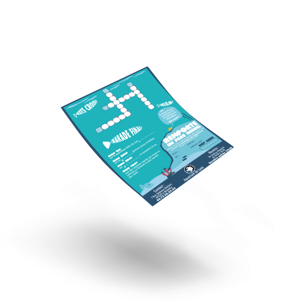 Dos du flyer jeu concours de l'Aquarium de Lyon avec le bulletin de participation