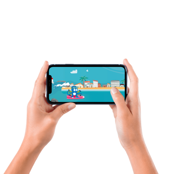 Jeu Surf'In Palavas joué sur smartphone en mode paysage