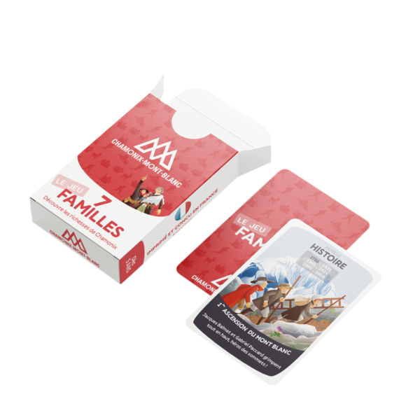 Boîte et cartes du jeu de 7 familles Chamonix-Mont-Blanc