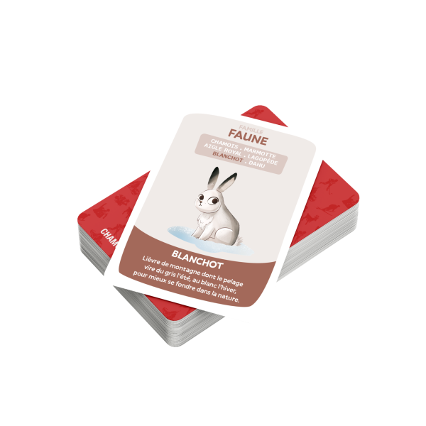 Cartes de la famille Faune du jeu de 7 familles Chamonix-Mont-Blanc