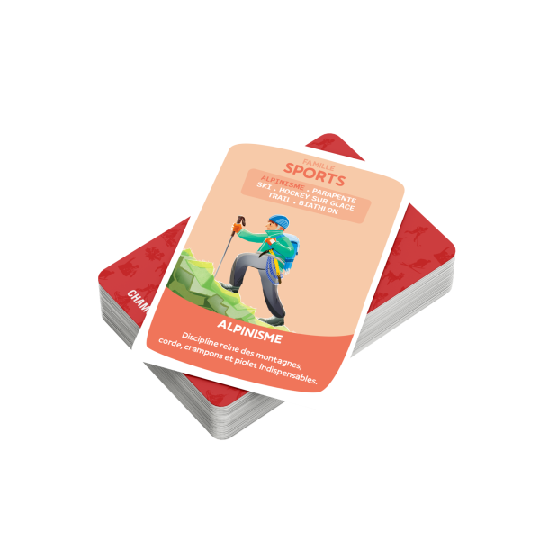 Cartes de la famille Sports du jeu de 7 familles Chamonix-Mont-Blanc