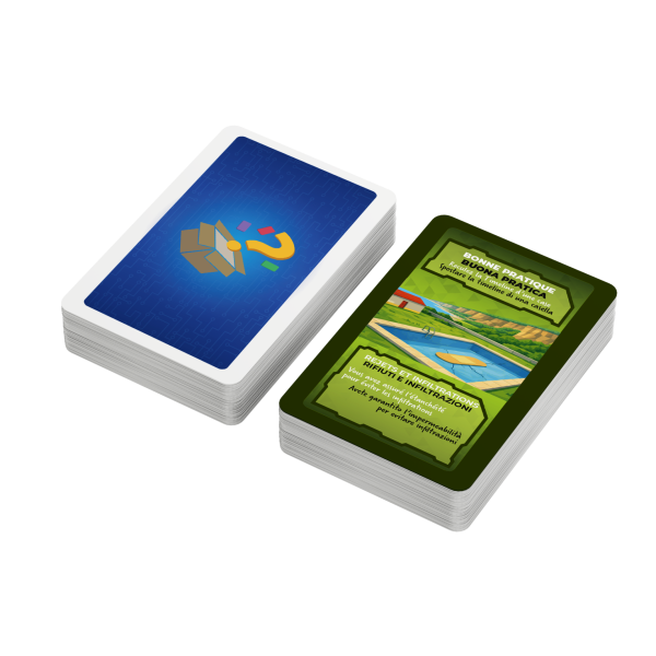 Cartes quiz bilingues français et italien du jeu GEORISKIO