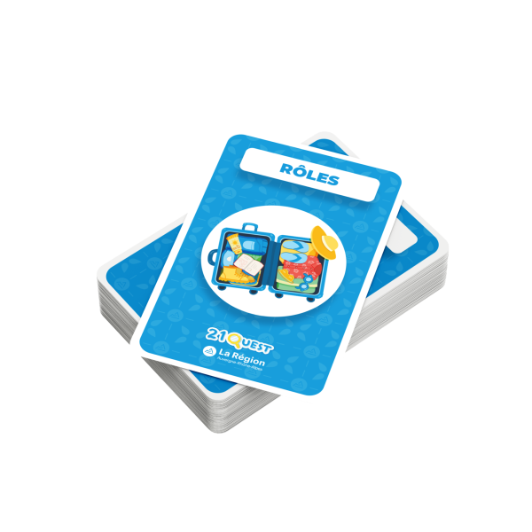 Dos des cartes rôles du jeu 21 Quest