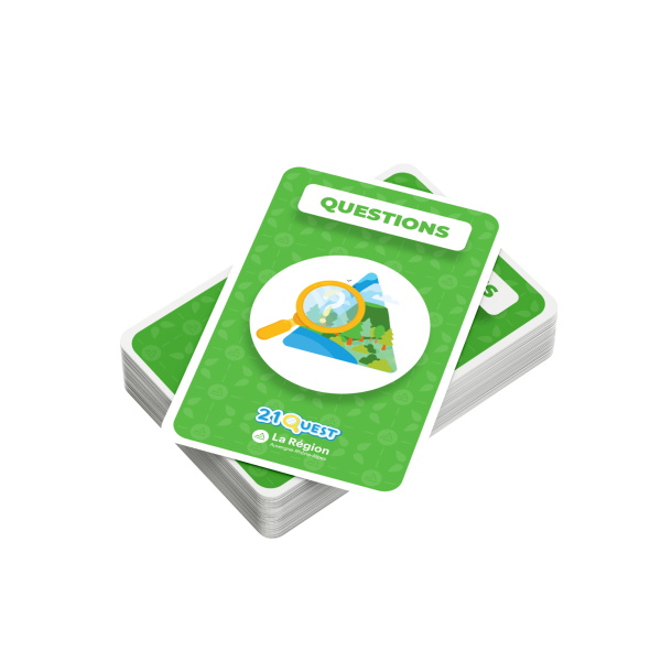 Dos des cartes quiz du jeu 21 Quest