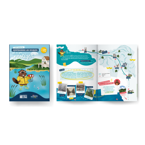 Pages intérieures du cahier de jeux prévention inondations Alerte Inondation