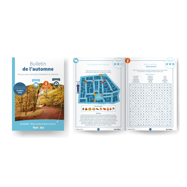 Couverture du bulletin de jeux Famileo pour les résidents d'établissements seniors
