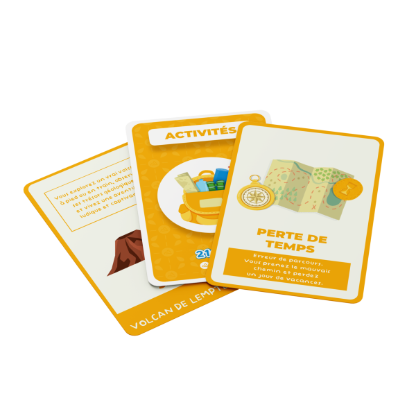 Cartes activités du jeu de cartes 21 Quest